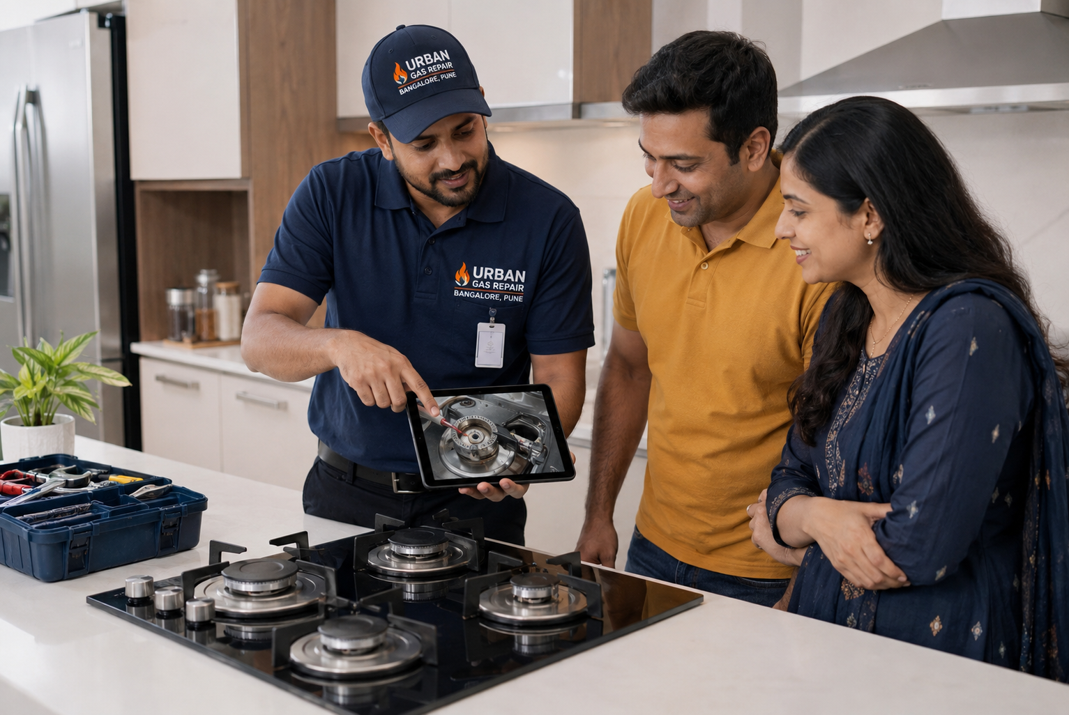 Gas stove repair technician